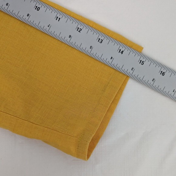 Abito Collezioni Womens Size US 10 Mexico 34 Yellow 100% Linen 3/4 Sleeve Shirt - Picture 12 of 12